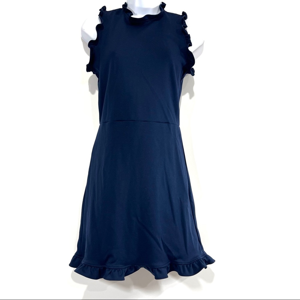 NEW A New York Ruffle Mock Neck Midi Dress